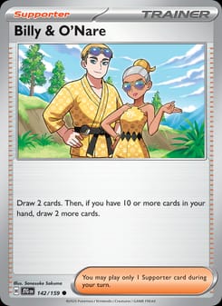 Billy & O'Nare 142/159 Common – Journey Together Pokémon card