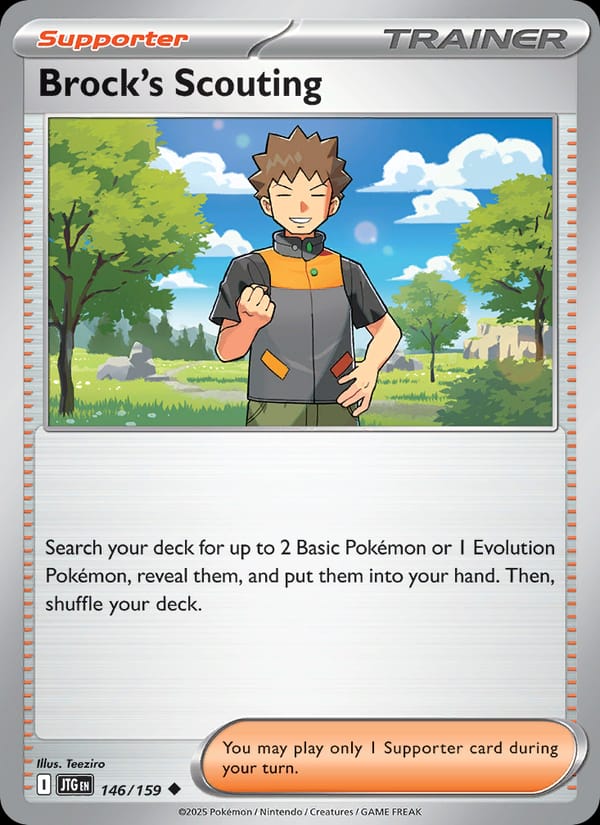 Brock's Scouting 146/159 Journey Together Pokémon card