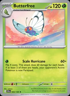 Butterfree 003/159 Rare – Journey Together Pokémon card