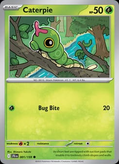 Caterpie 001/159 Common – Journey Together Pokémon card