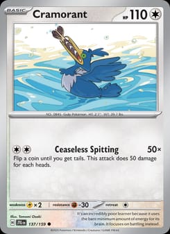 Cramorant 137/159 Common – Journey Together Pokémon card