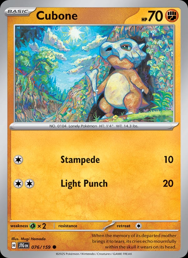 Cubone 076/159 Journey Together Pokémon card