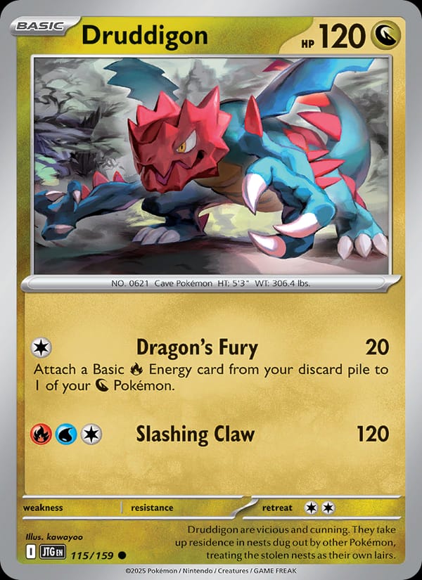 Druddigon 115/159 Journey Together Pokémon card