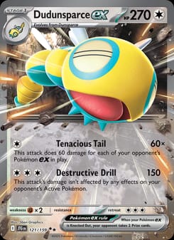 Dudunsparce ex 121/159 Double Rare – Journey Together Pokémon card