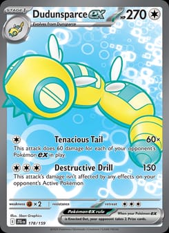 Dudunsparce ex 178/159 Ultra Rare – Journey Together Pokémon card