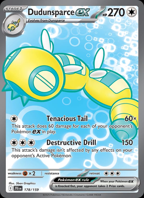Dudunsparce ex 178/159 Journey Together Pokémon card