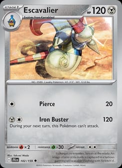 Escavalier 102/159 Uncommon – Journey Together Pokémon card