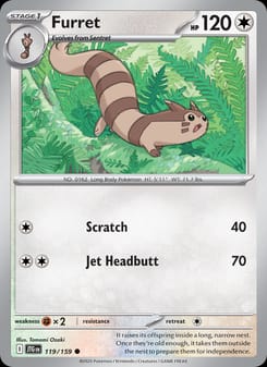Furret 119/159 Common – Journey Together Pokémon card