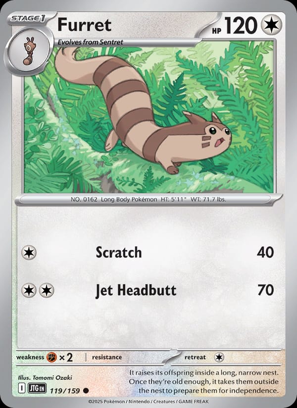 Furret 119/159 Journey Together Pokémon card