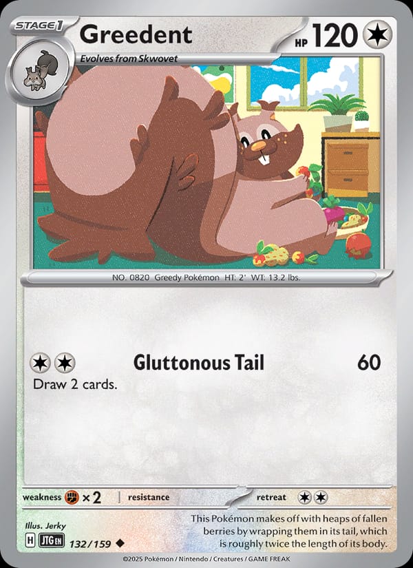 Greedent 132/159 Journey Together Pokémon card