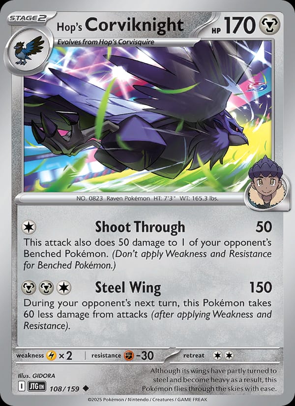 Hop's Corviknight 108/159 Journey Together Pokémon card