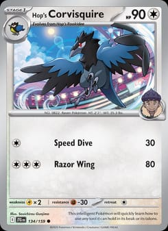 Hop's Corvisquire 134/159 Common – Journey Together Pokémon card