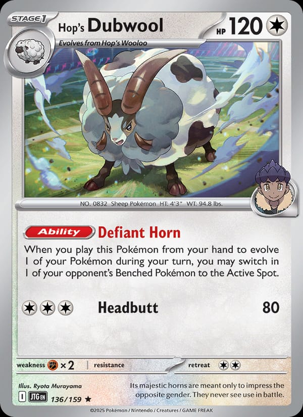 Hop's Dubwool 136/159 Journey Together Pokémon card