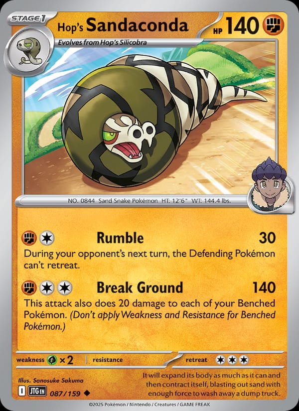 Hop's Sandaconda 087/159 Journey Together Pokémon card