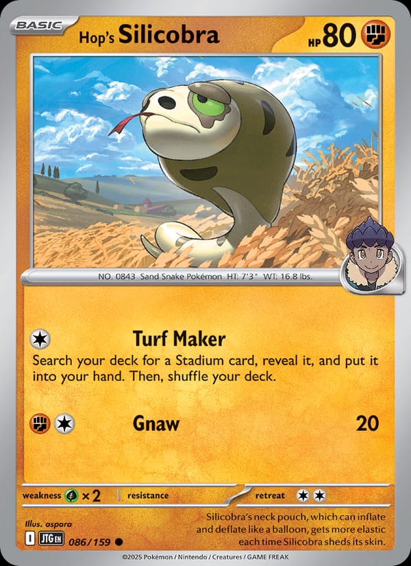 Hop's Silicobra 086/159 Journey Together Pokémon card