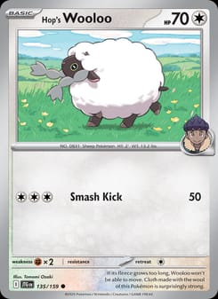 Hop's Wooloo 135/159 Common – Journey Together Pokémon card