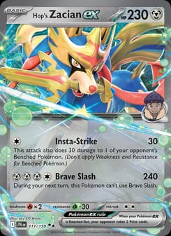 Hop's Zacian ex 111/159 Double Rare – Journey Together Pokémon card