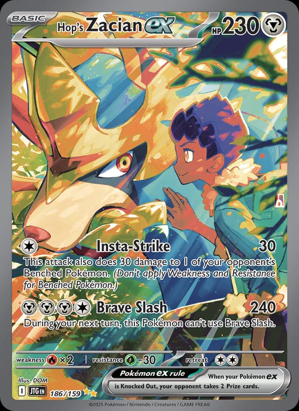 Hop's Zacian ex 186/159 Journey Together Pokémon card