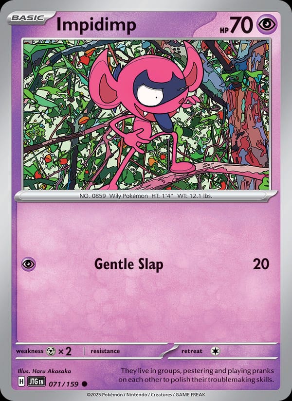 Impidimp 071/159 Journey Together Pokémon card