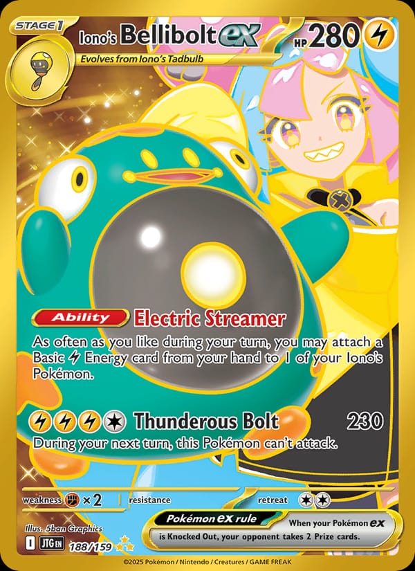 Iono's Bellibolt ex 188/159 Journey Together Pokémon card