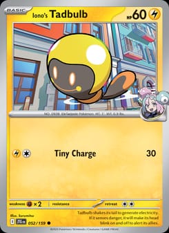 Iono's Tadbulb 052/159 Common – Journey Together Pokémon card
