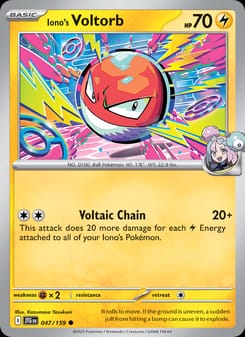 Iono's Voltorb 047/159 Common – Journey Together Pokémon card