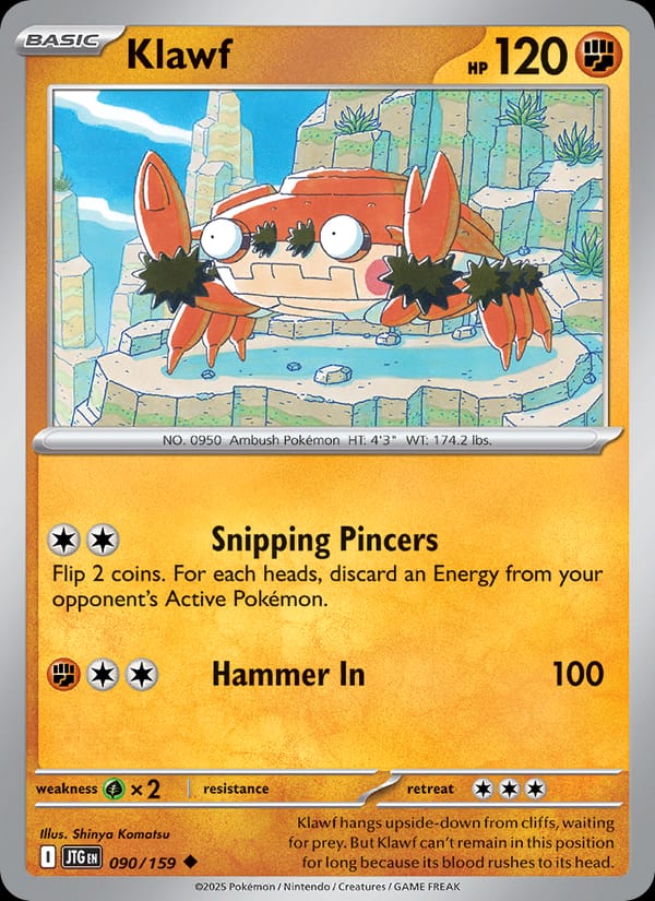 Klawf 090/159 Journey Together Pokémon card
