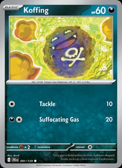 Koffing 091/159 Common – Journey Together Pokémon card