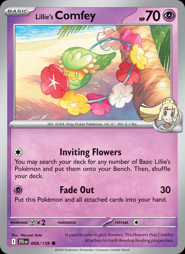 Lillie's Comfey 068/159 Journey Together Pokémon card