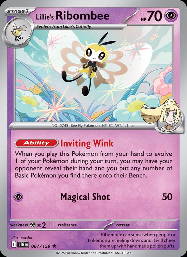 Lillie's Ribombee 067/159 Journey Together Pokémon card