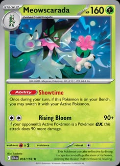 Meowscarada 018/159 Rare – Journey Together Pokémon card