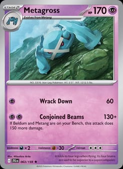 Metagross 063/159 Rare – Journey Together Pokémon card