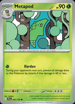 Metapod 002/159 Common – Journey Together Pokémon card