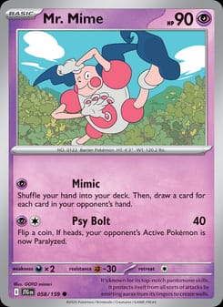 Mr. Mime 058/159 Common – Journey Together Pokémon card