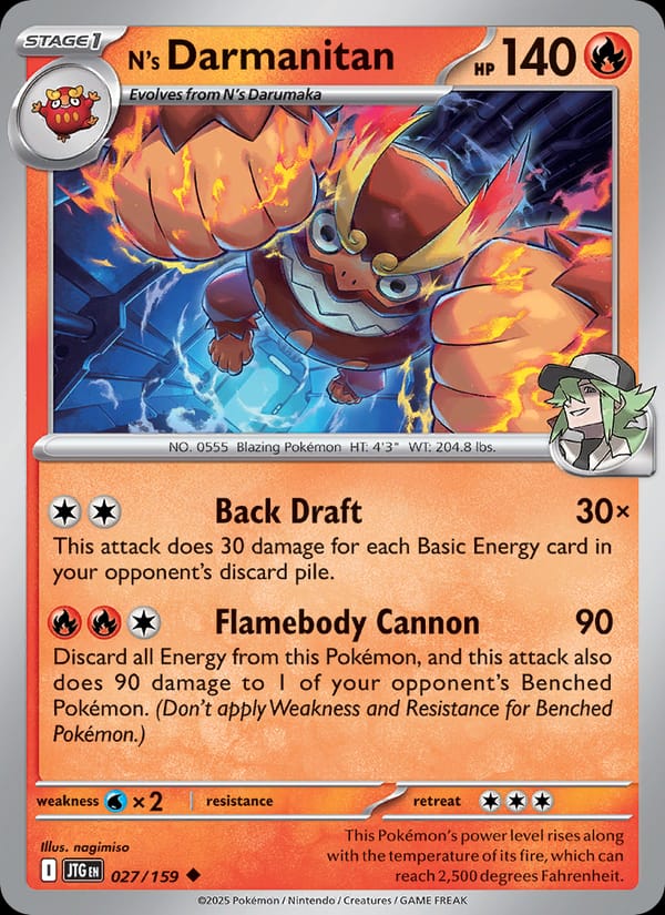 N's Darmanitan 027/159 Journey Together Pokémon card