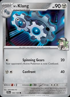 N's Klang 104/159 Common – Journey Together Pokémon card