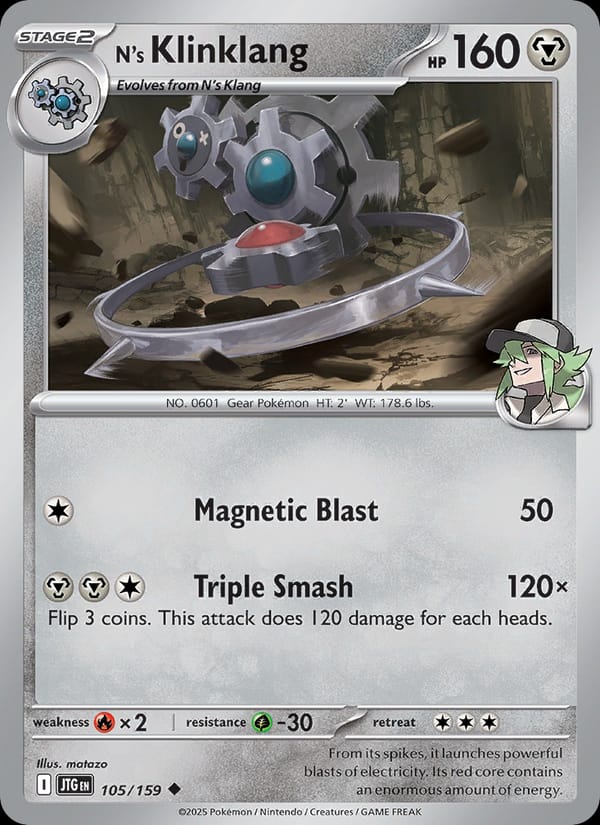 N's Klinklang 105/159 Journey Together Pokémon card