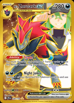 N's Zoroark ex 189/159 Hyper Rare – Journey Together Pokémon card