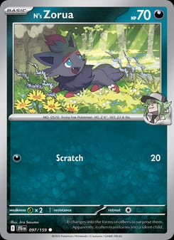 N's Zorua 097/159 Common – Journey Together Pokémon card