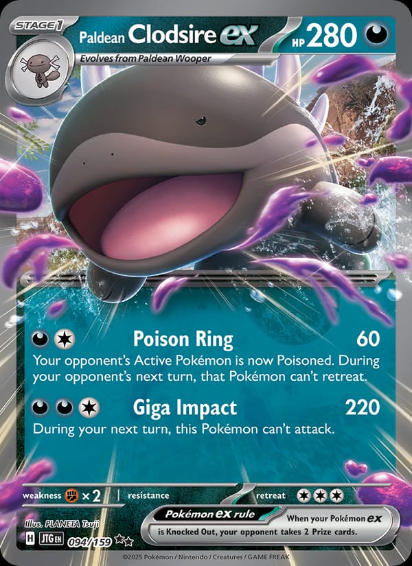 Paldean Clodsire ex 094/159 Journey Together Pokémon card