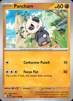 Pancham 083/159 Common – Journey Together Pokémon card