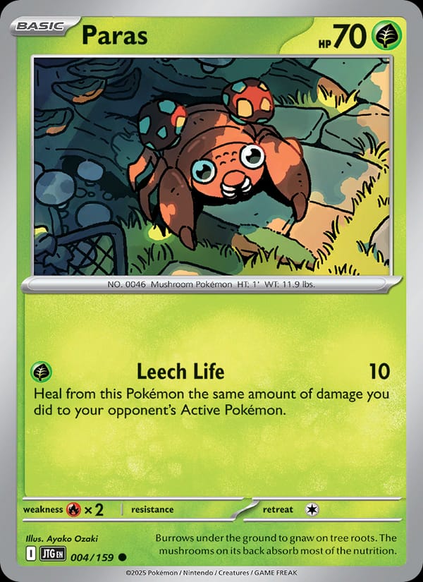 Paras 004/159 Journey Together Pokémon card