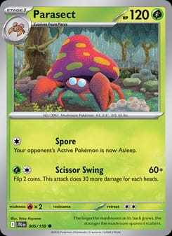 Parasect 005/159 Common – Journey Together Pokémon card