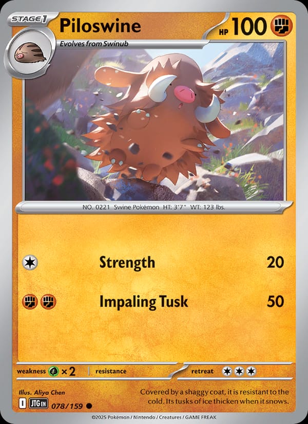 Piloswine 078/159 Journey Together Pokémon card
