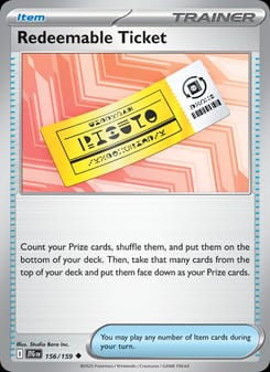 Redeemable Ticket 156/159 Uncommon – Journey Together Pokémon card