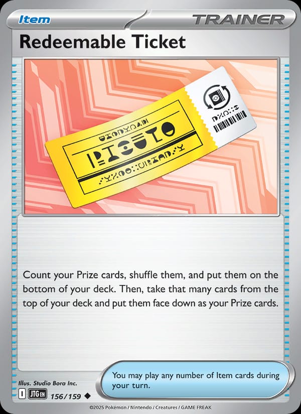 Redeemable Ticket 156/159 Journey Together Pokémon card