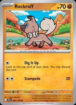 Rockruff 084/159 Common – Journey Together Pokémon card
