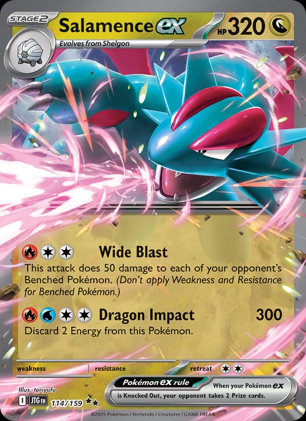 Salamence ex 114/159 Journey Together Pokémon card