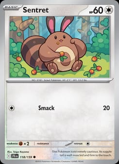 Sentret 118/159 Common – Journey Together Pokémon card