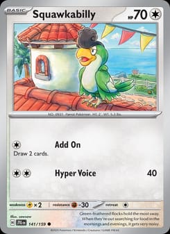 Squawkabilly 141/159 Common – Journey Together Pokémon card